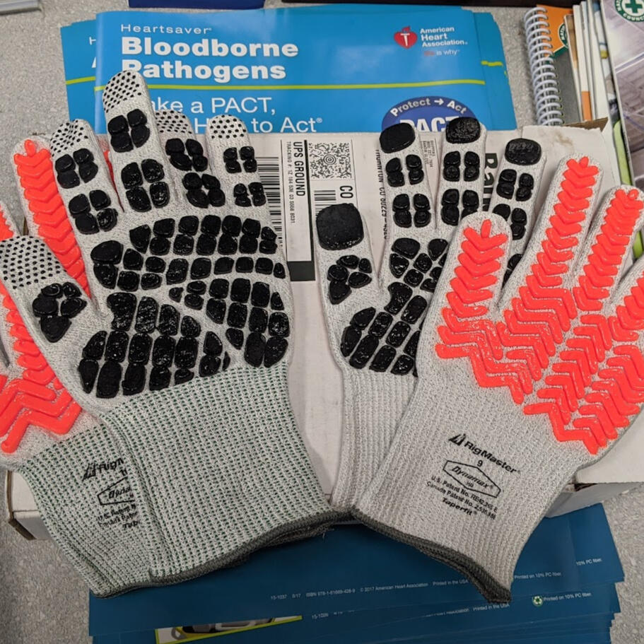 Safety gloves and bloodborne pathogens posters